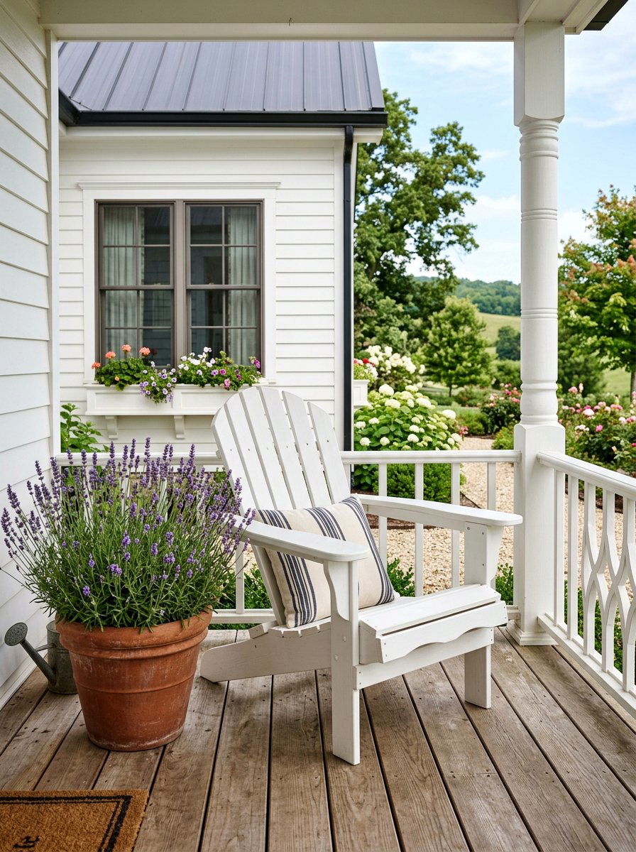 White Farmhouse Adirondack Chair - 25 Pallet Adirondack Chair Ideas