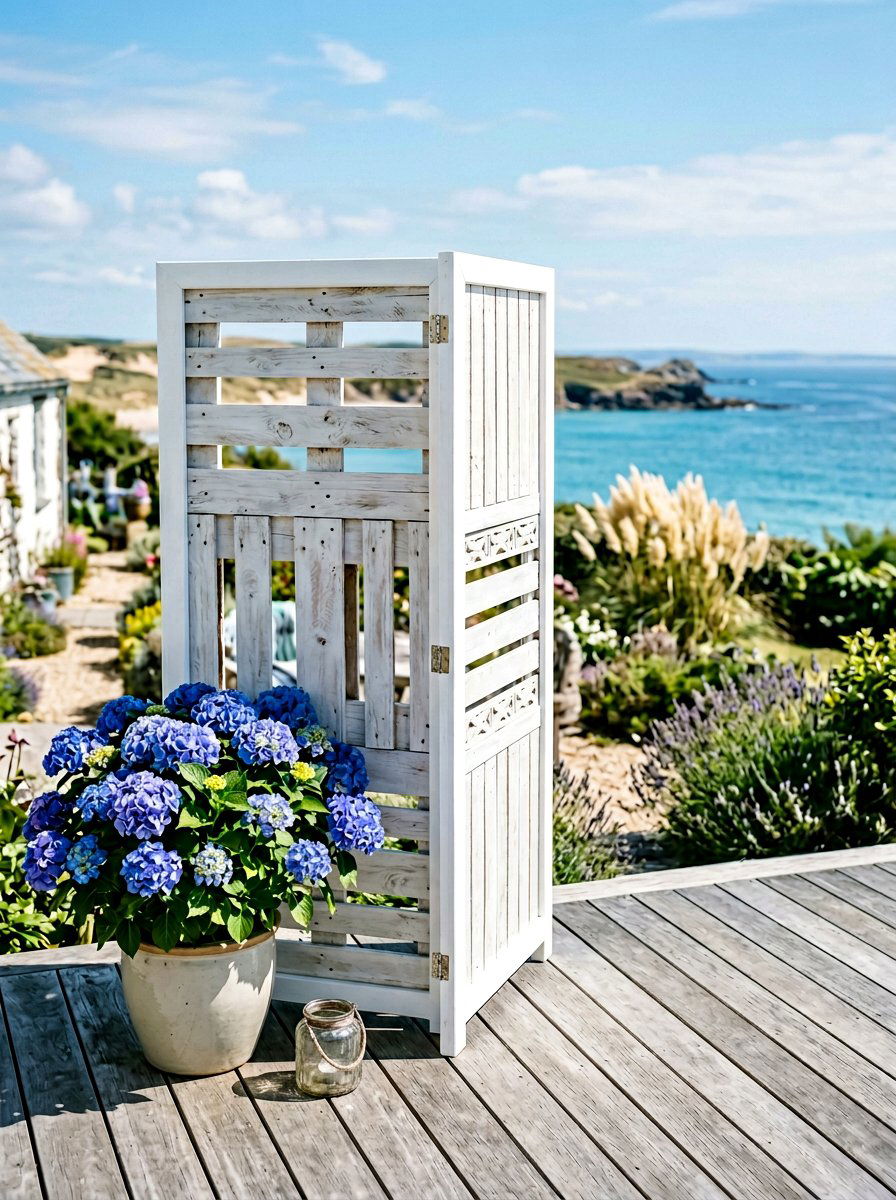 White Painted Pallet Screen - 25 Pallet Outdoor Movie Screen Ideas