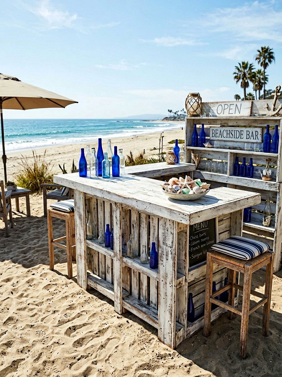 White Pallet Bar - 25 Pallet Wine Bar for Patio Ideas