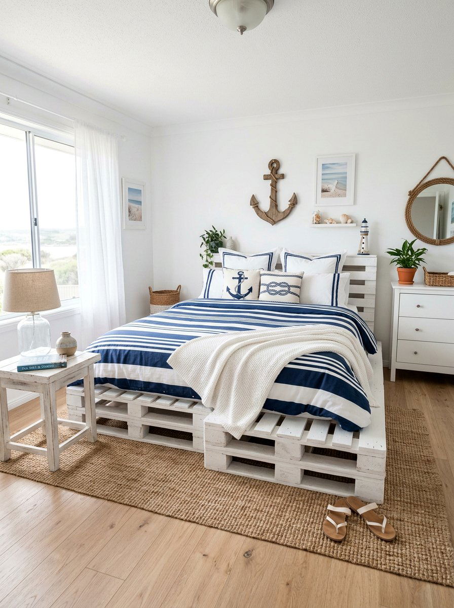 White Pallet Bed - 25 Pallet toddler bed ideas