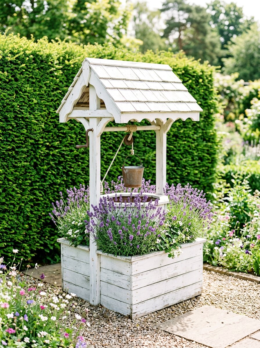 White Pallet Planter - 25 Pallet Wishing Well Planter Ideas