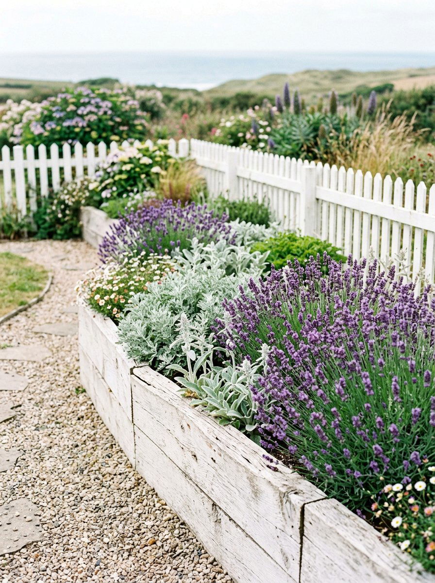 White Wash Garden Border - 25 Pallet Garden Edging Ideas