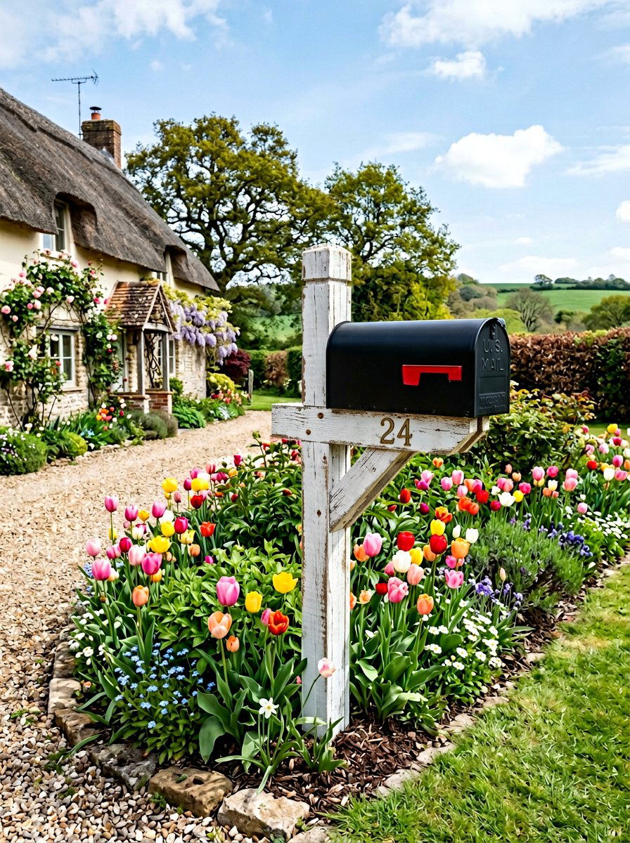 White painted pallet mailbox post - 25 Pallet Mailbox Post Ideas