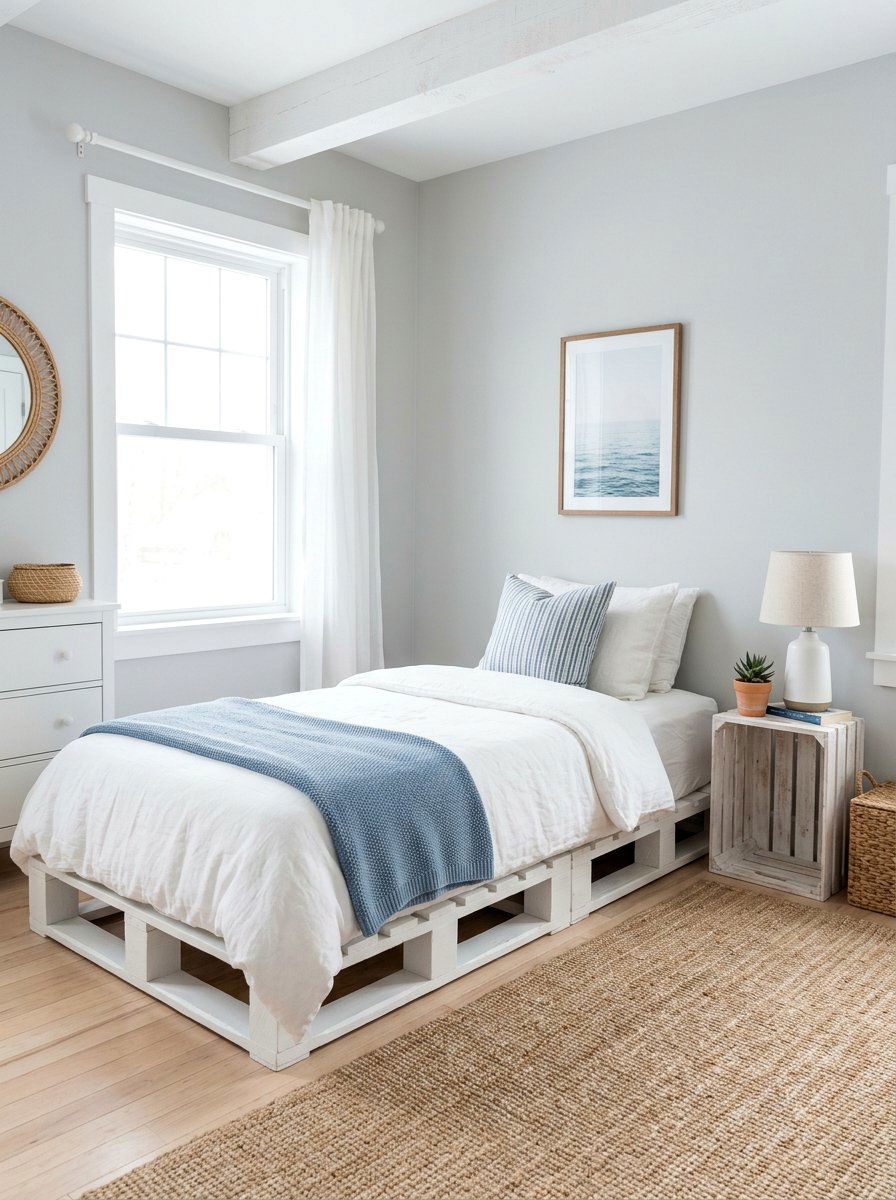 White pallet bed - 25 Twin pallet bed ideas