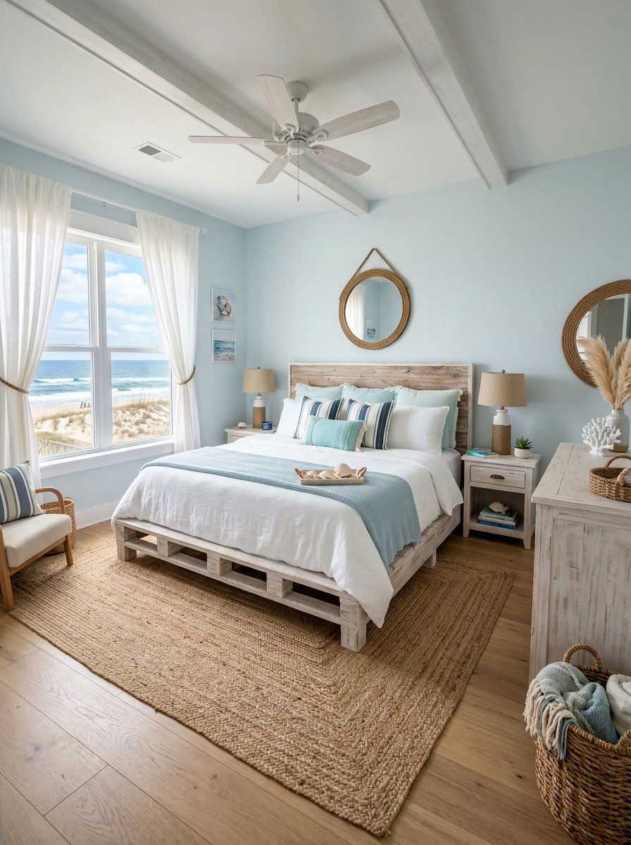 Whitewashed Pallet Bed - 25 pallet bed ideas