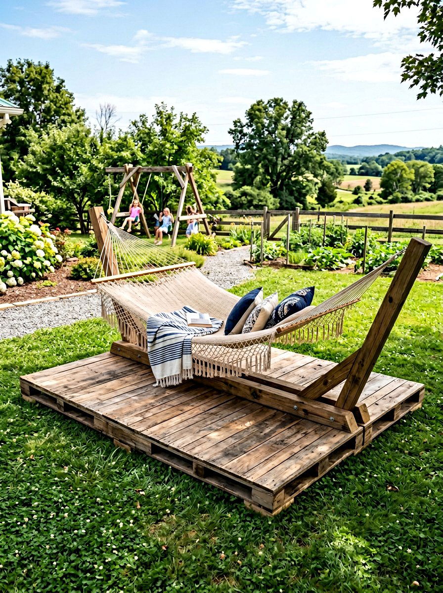 Wide Base Pallet Hammock - 25 Pallet Hammock Stand Ideas