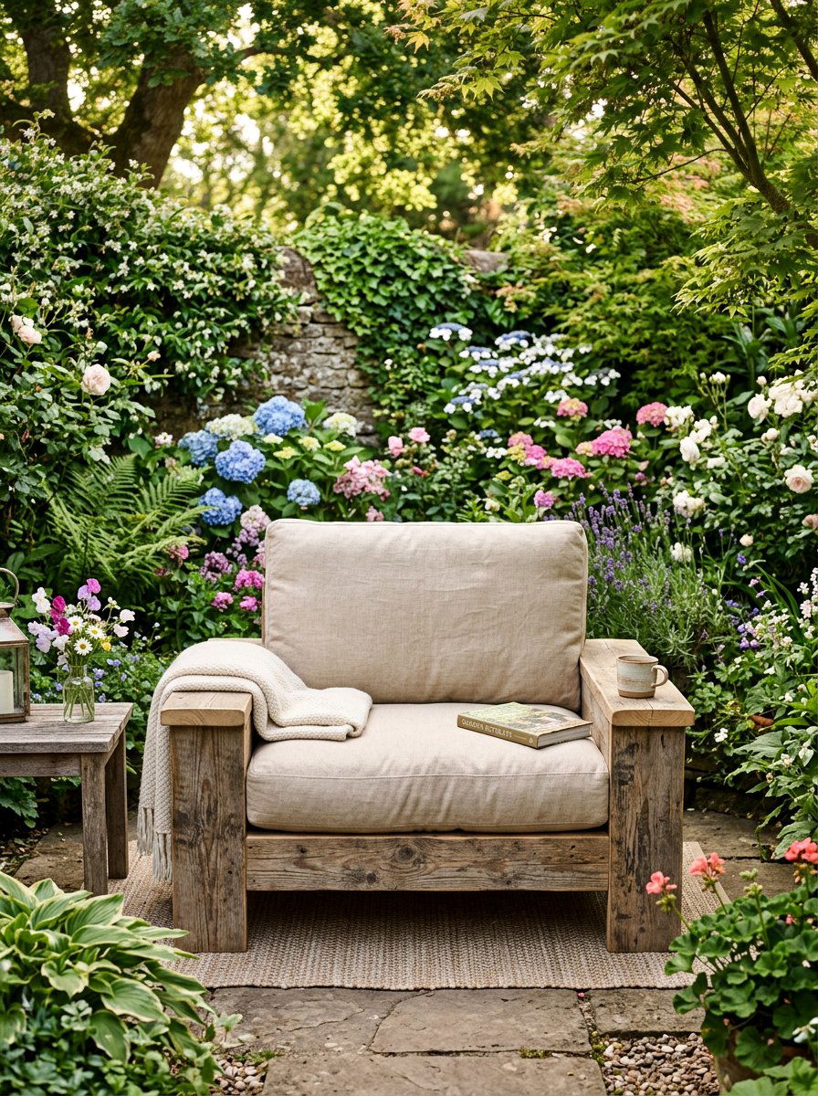Wide Pallet Armchair - 25 Pallet Lounge Chair Ideas