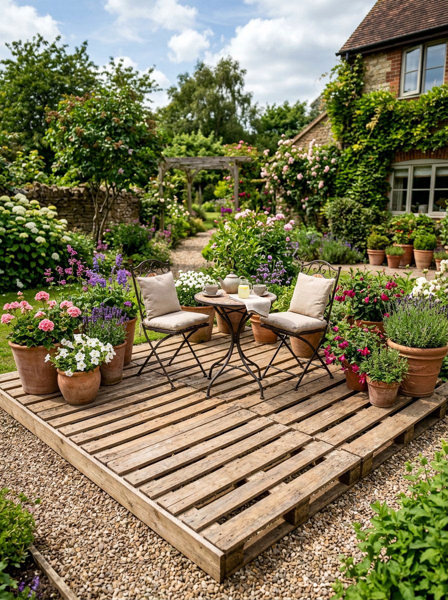 Wide Pallet Deck - 25 Pallet Walkway for Garden Ideas