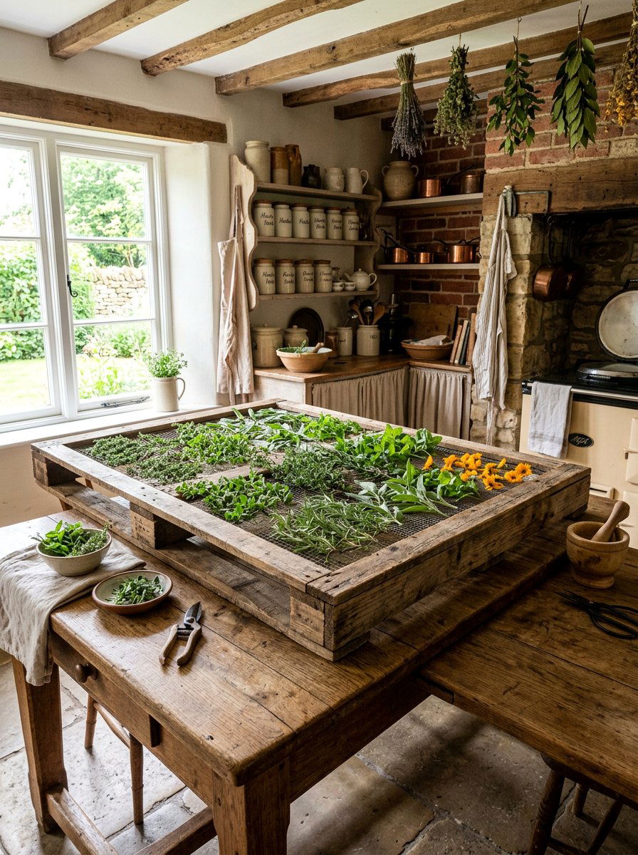 Wide Pallet Drying Tray - 25 Pallet Herb Drying Rack Ideas