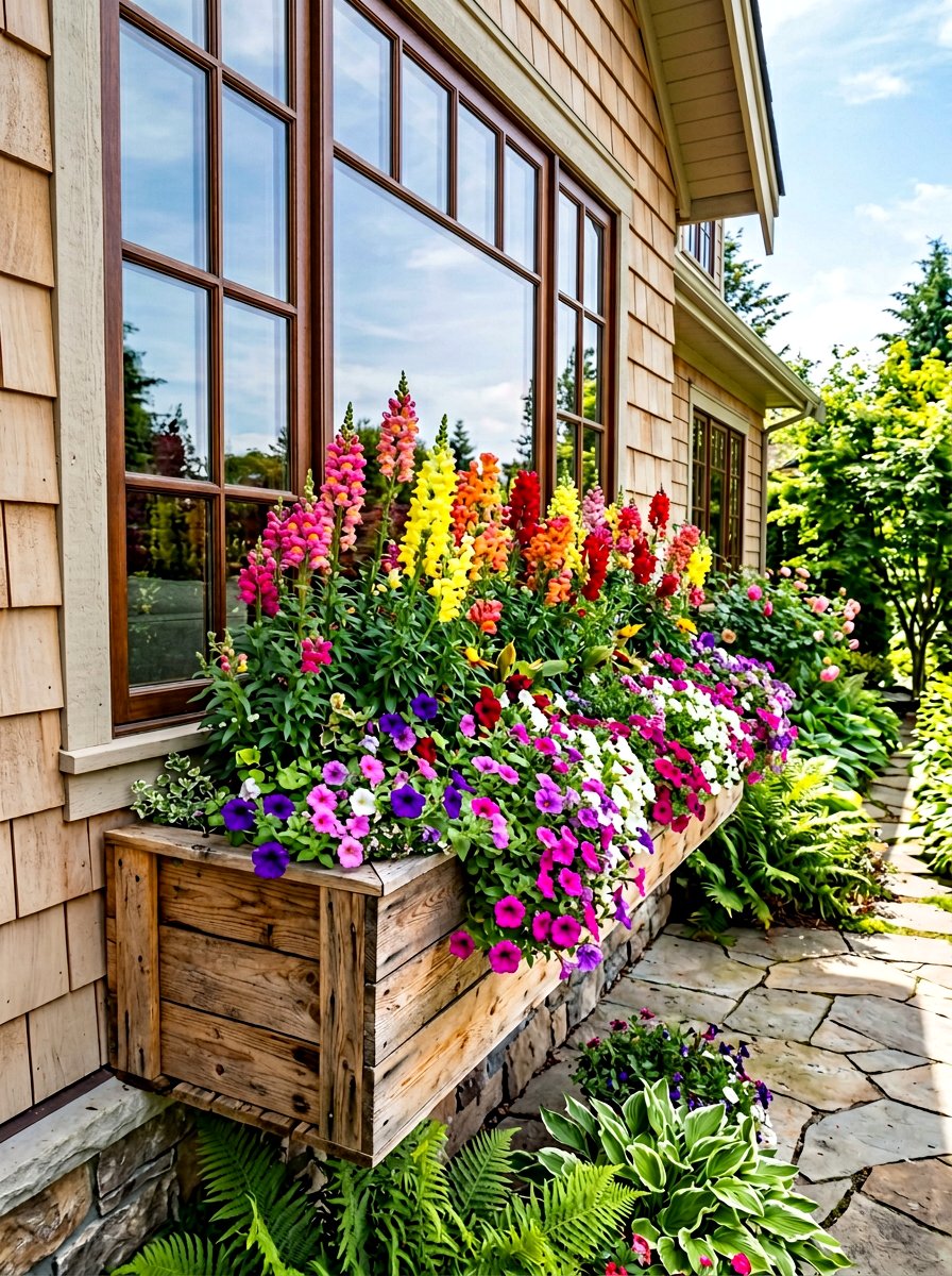Wide pallet flower box - 25 Pallet Window Box Planter Ideas