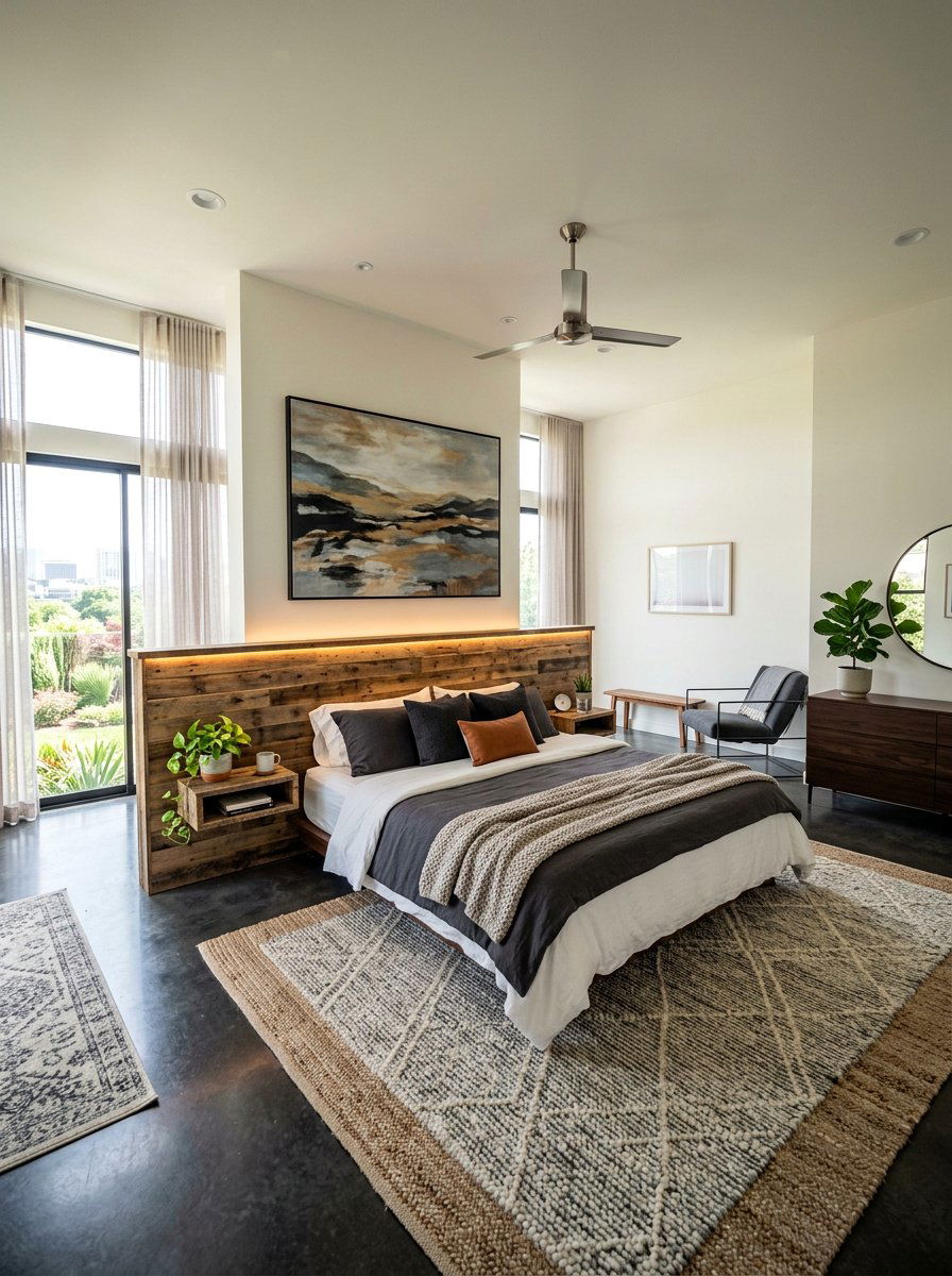 Wide pallet headboard - 25 Pallet headboard ideas