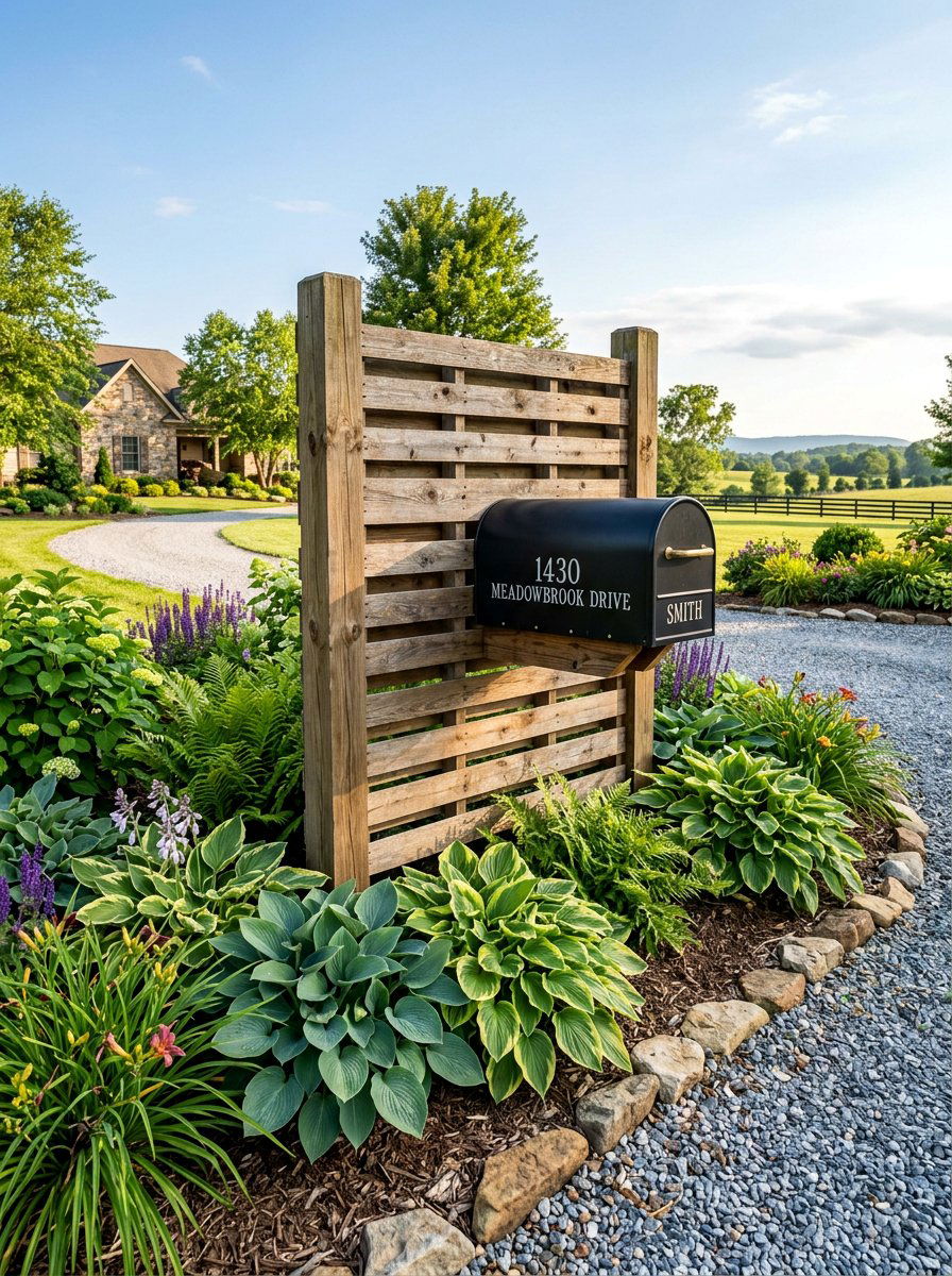 Wide pallet mailbox post - 25 Pallet Mailbox Post Ideas
