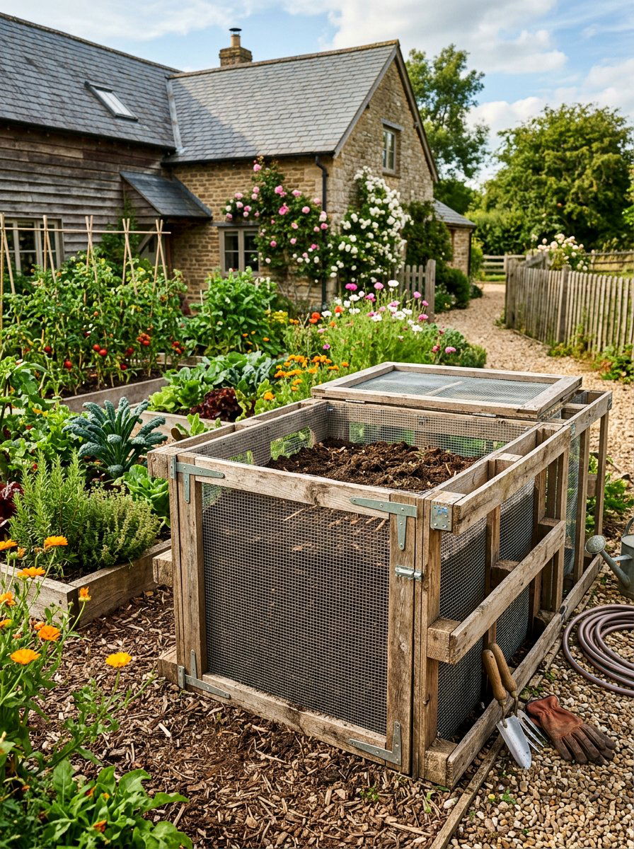 Wire mesh lined pallet bin - 25 Pallet Compost Bin Ideas