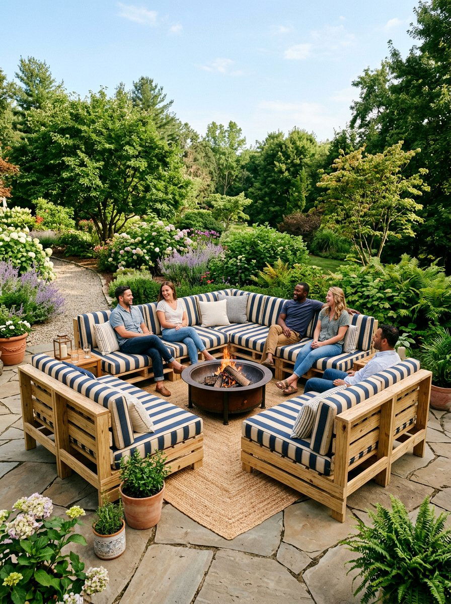 Wood Pallet Sectional - 25 Pallet Outdoor Sofa Ideas