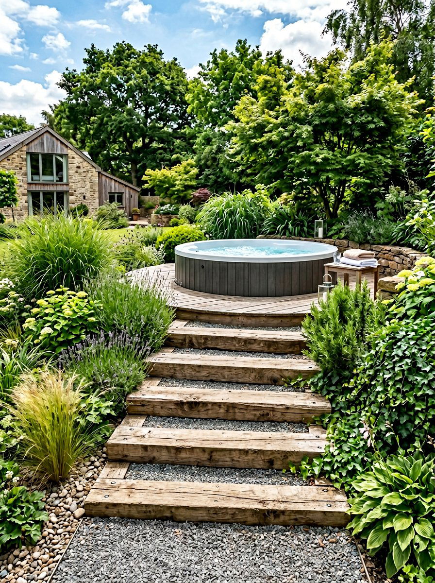 Wood Pallet Steps - 25 Pallet Hot Tub Surround Ideas