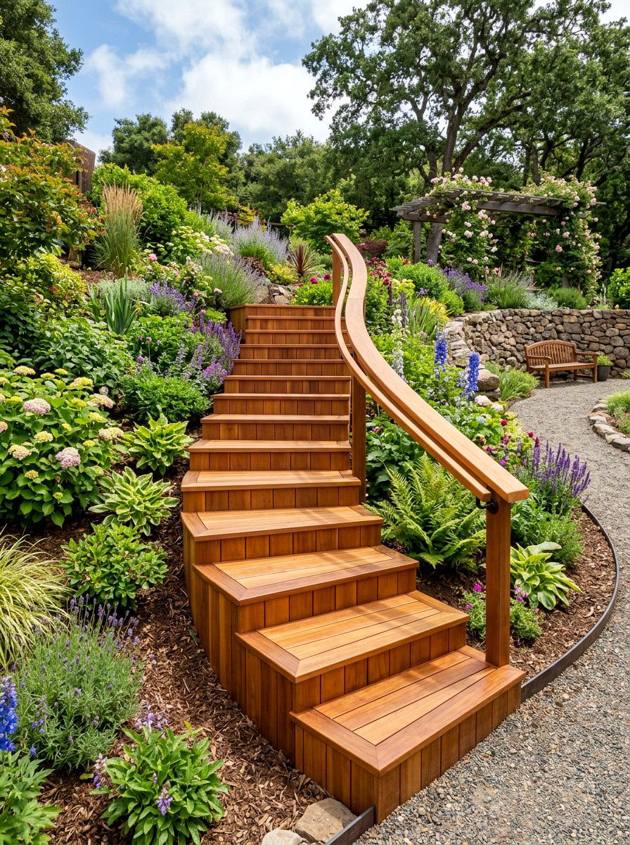 Wrapped Pallet Garden Stairs - 25 Pallet Staircase for Garden Ideas