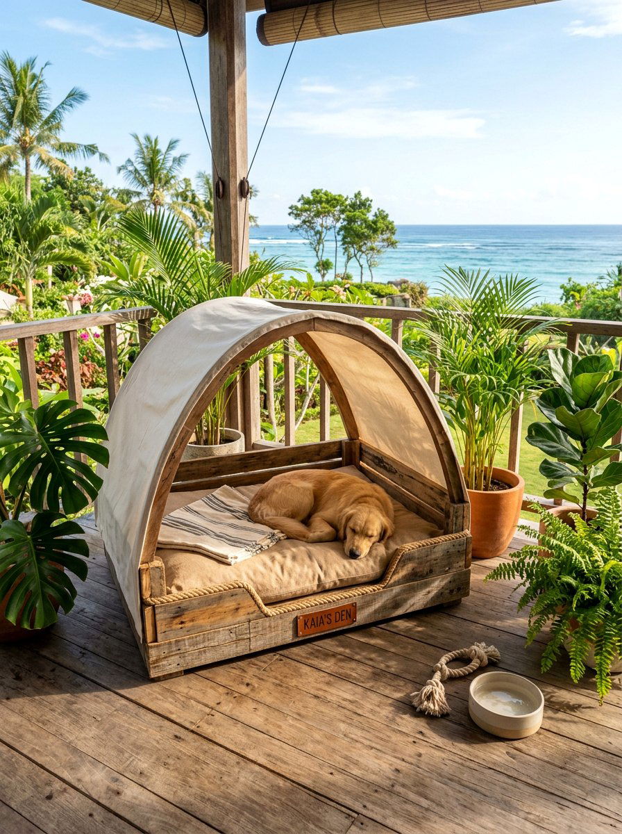 covered pallet dog bed - 25 Pallet Dog Bed for Porch Ideas