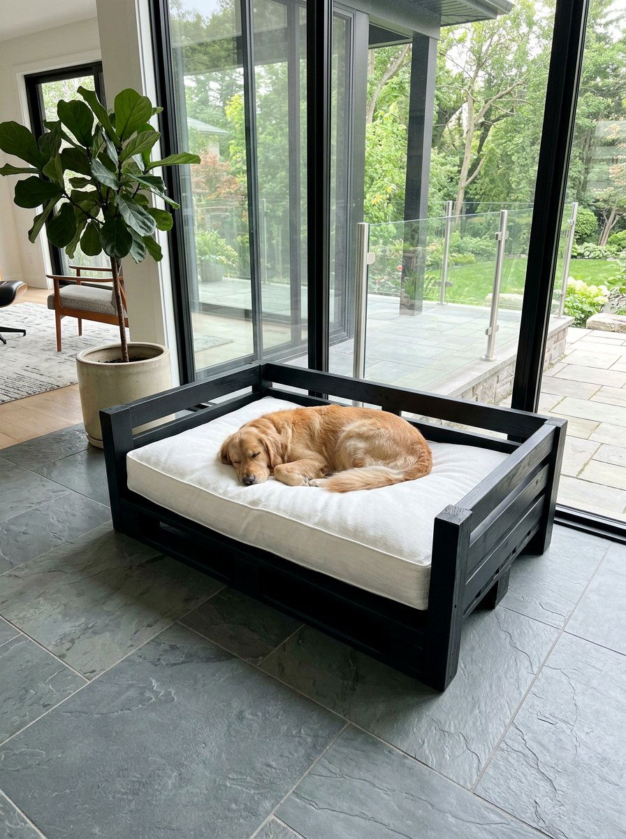 modern black pallet dog bed - 25 Pallet Dog Bed for Porch Ideas