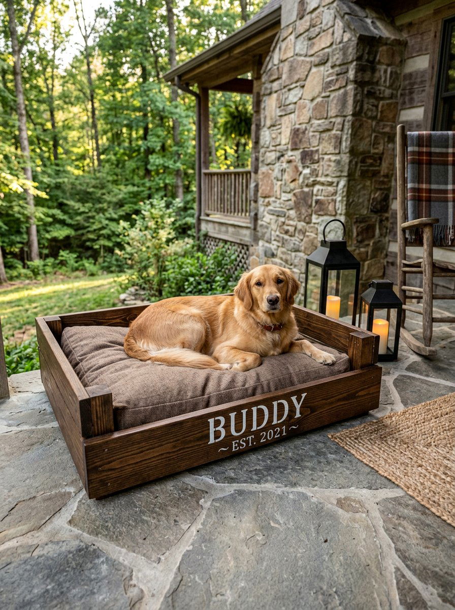 pallet dog bed with name - 25 Pallet Dog Bed for Porch Ideas