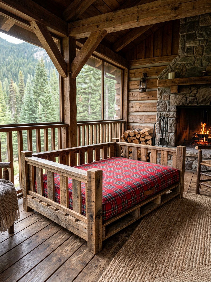 pallet dog bed with side railings - 25 Pallet Dog Bed for Porch Ideas