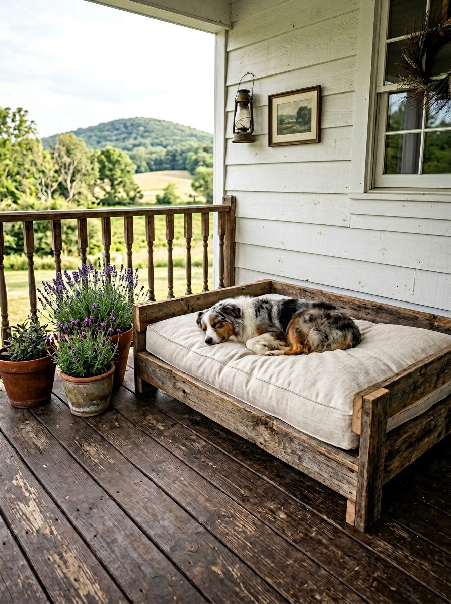 rustic pallet dog bed - 25 Pallet Dog Bed for Porch Ideas