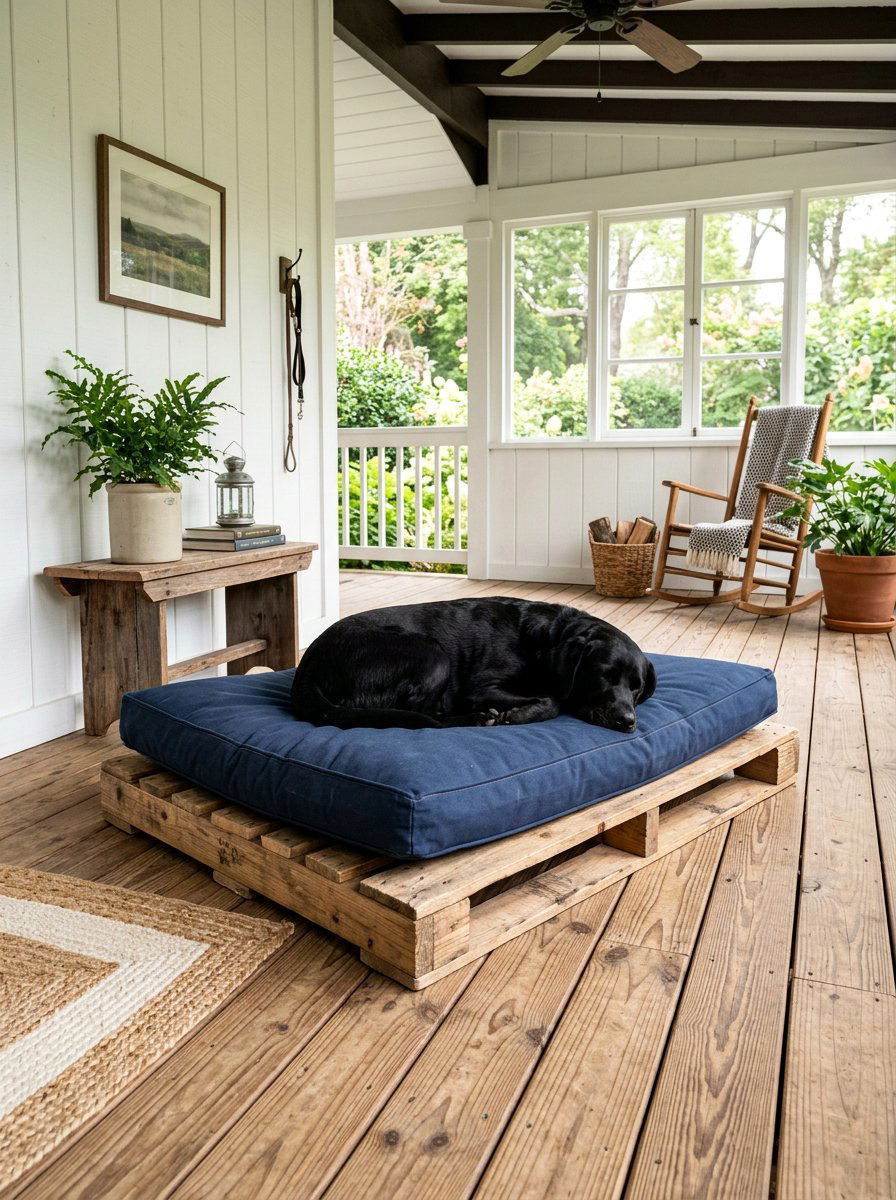 simple flat pallet dog bed - 25 Pallet Dog Bed for Porch Ideas